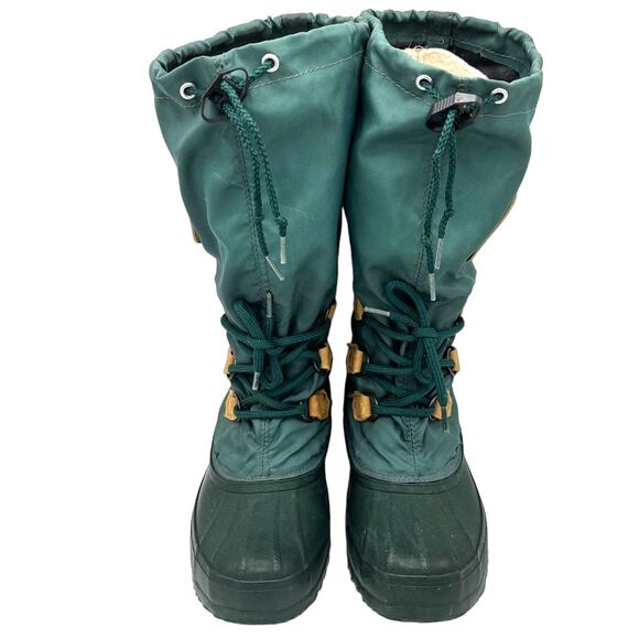 VTG SOREL Snowlion Tall Insulated Winter Snow Boots in Hunter green RARE SZ 6 - Picture 5 of 12